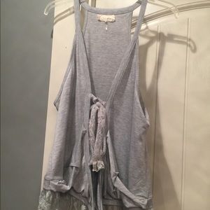 Size M grey tank top cardigan